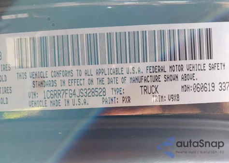 2018 Ram 1500 Express 4X4 6'4 Box из США, поврежденный, VIN 1C6RR7FG4JS328528